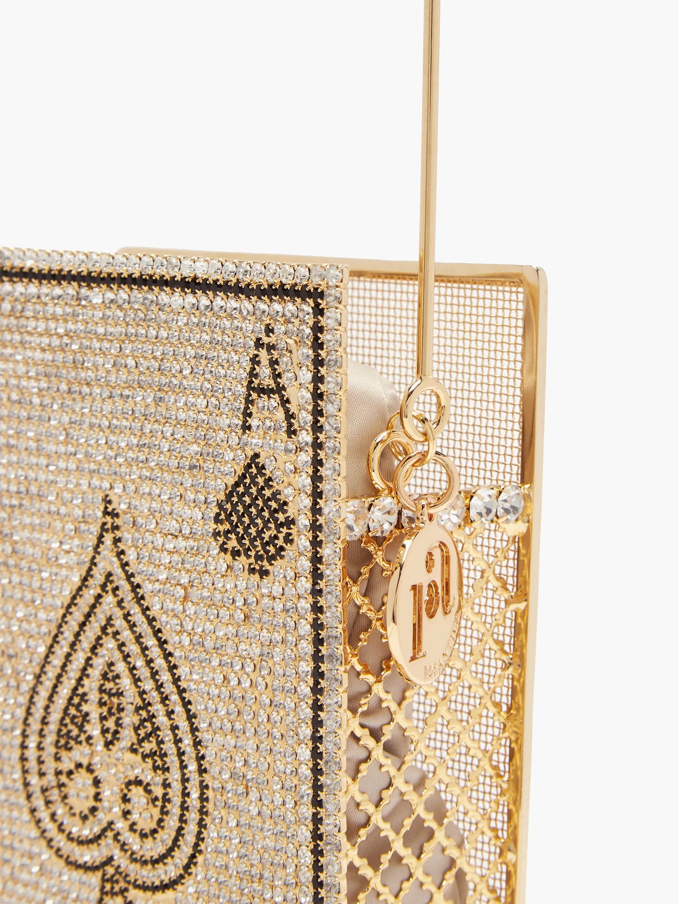 Poker caged crystal-embellished bag - 6