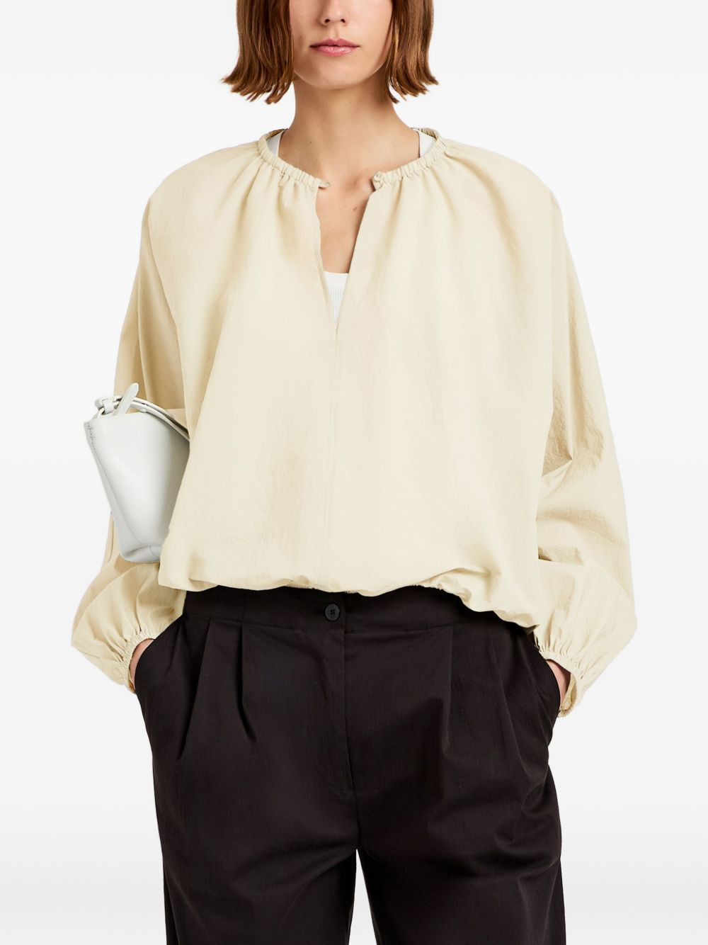 Wendy round-neck balloon-sleeve blouse - 5