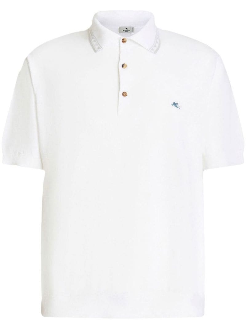 logo-embroidered polo shirt - 1