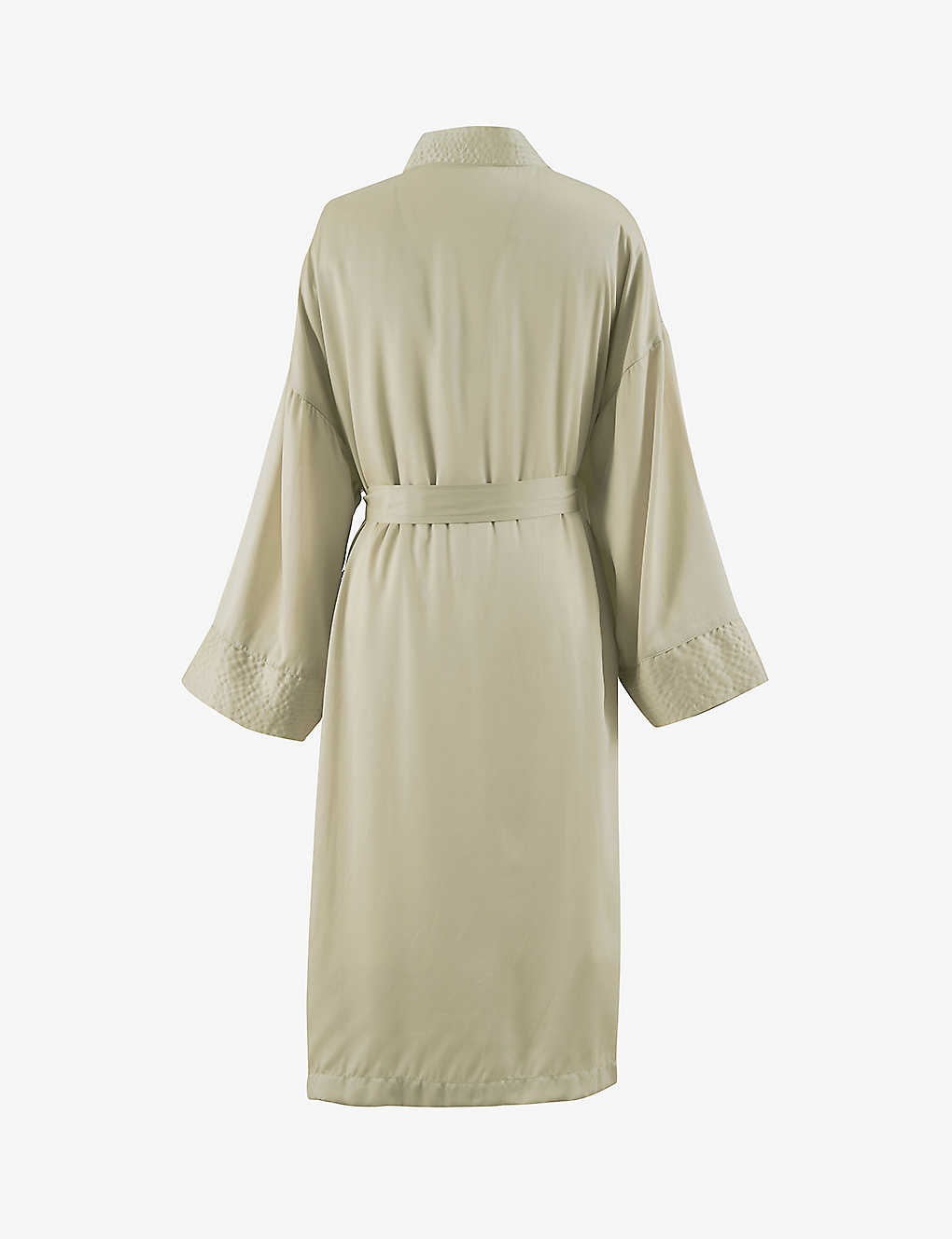 Shawl-collar belted woven bathrobe - 3