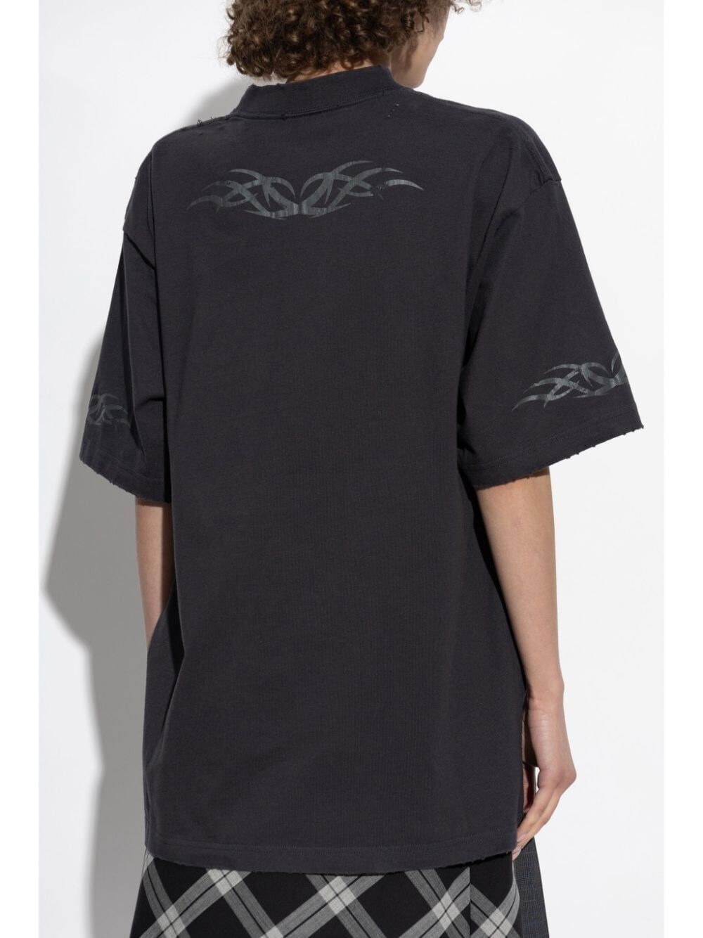 Balenciaga Women Medium Fit Printed Logo T-Shirt - 4