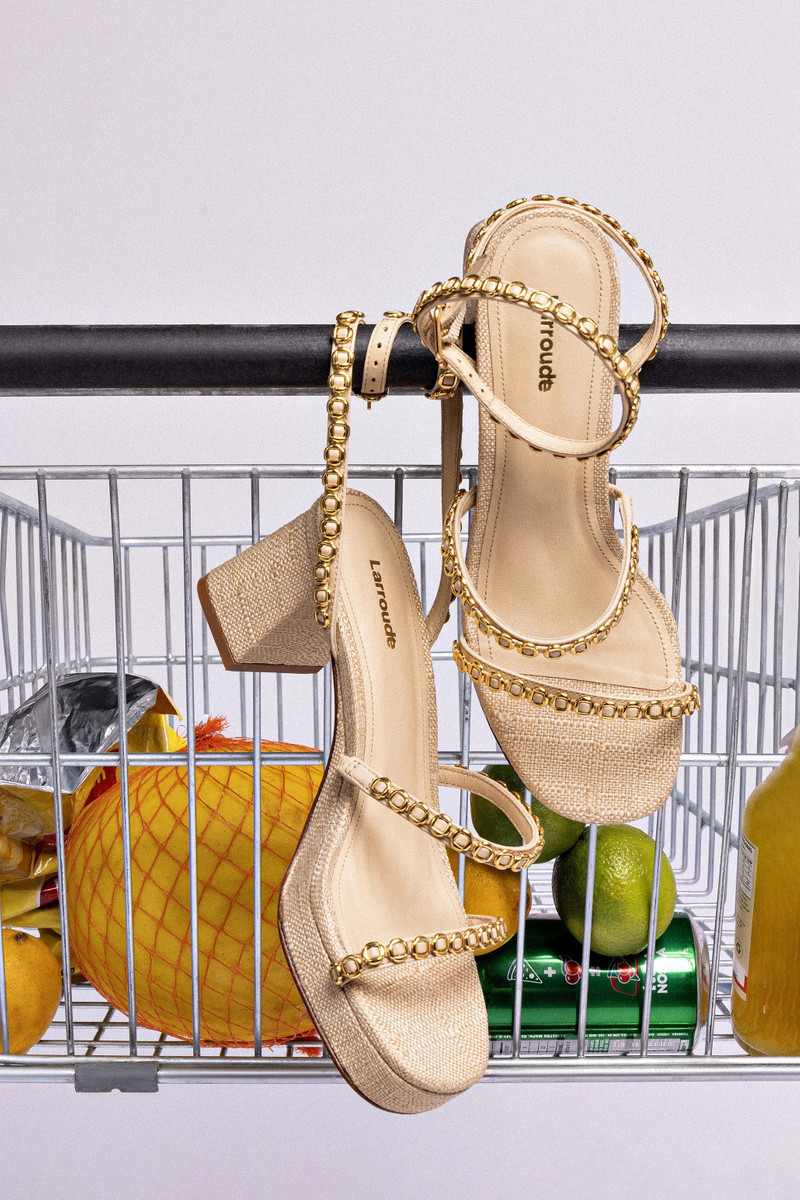 Gio Milanina Sandal In Beige Raffia 6