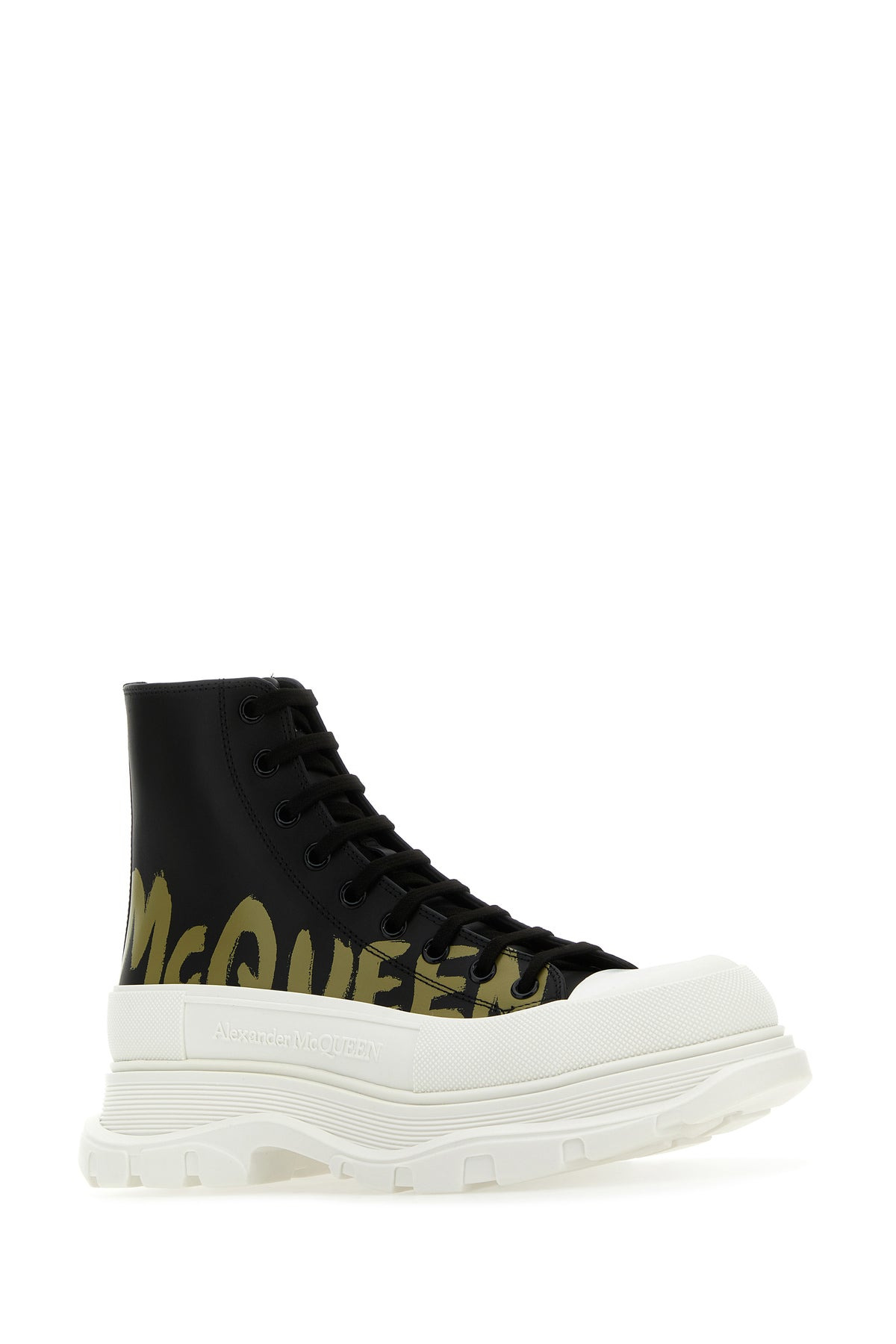 Black leather Tread Slick sneakers - 2