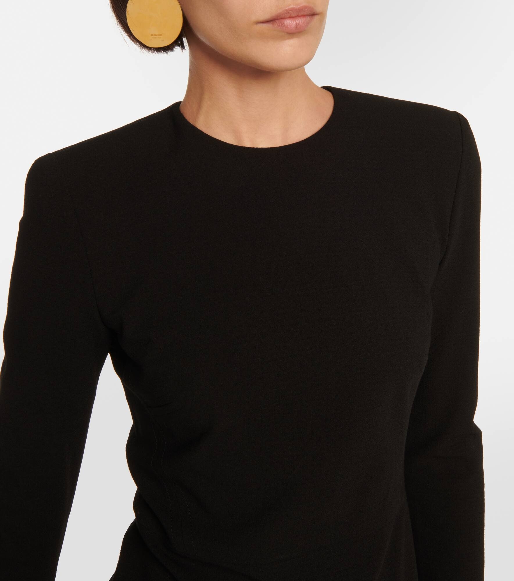 Wool crepe midi dress - 4