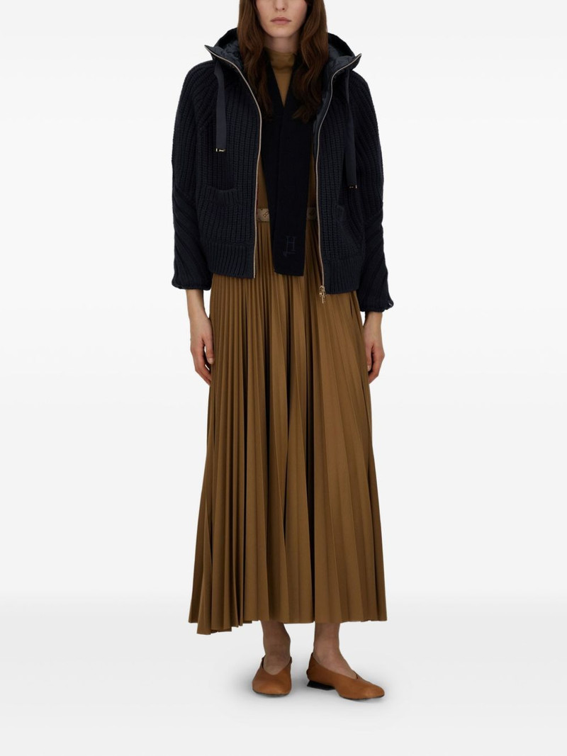 Herno ribbed-knit hooded jacket outlook