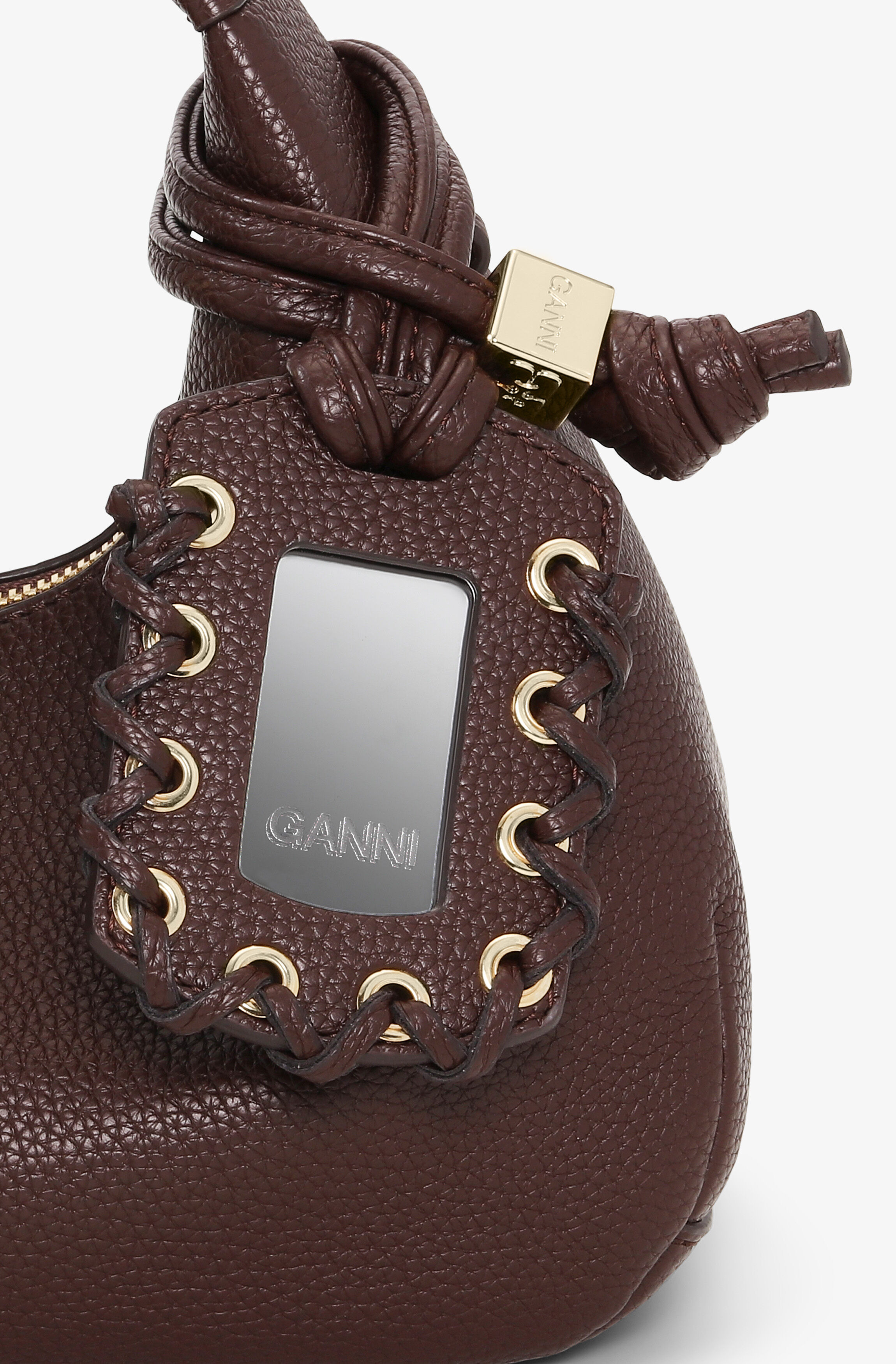 BROWN MINI HOBO BAG - 5