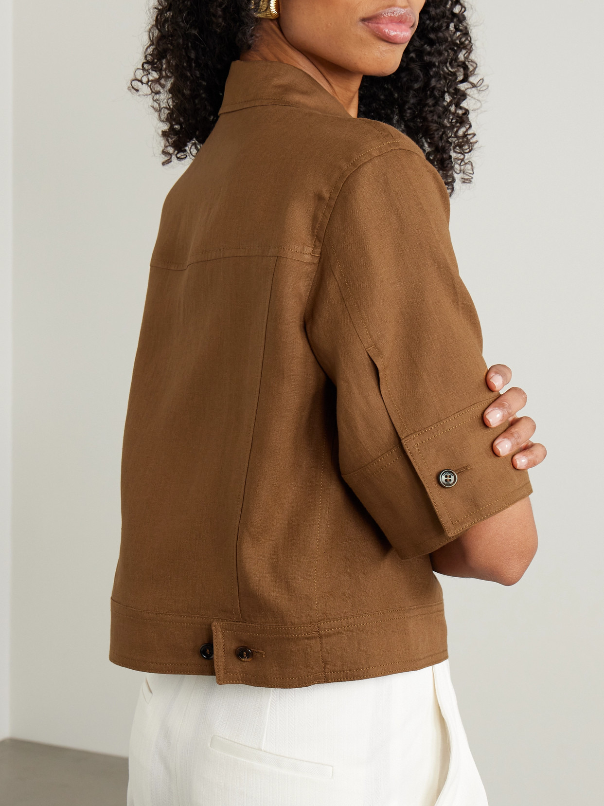 Rito Cropped Linen Shirt - 3
