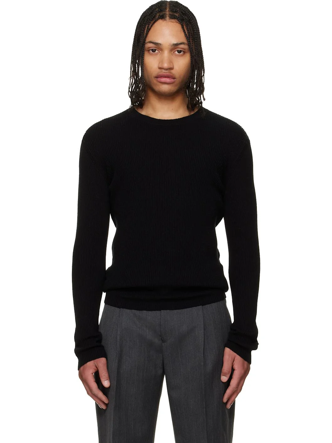 Black Compact Roundneck Sweater - 1