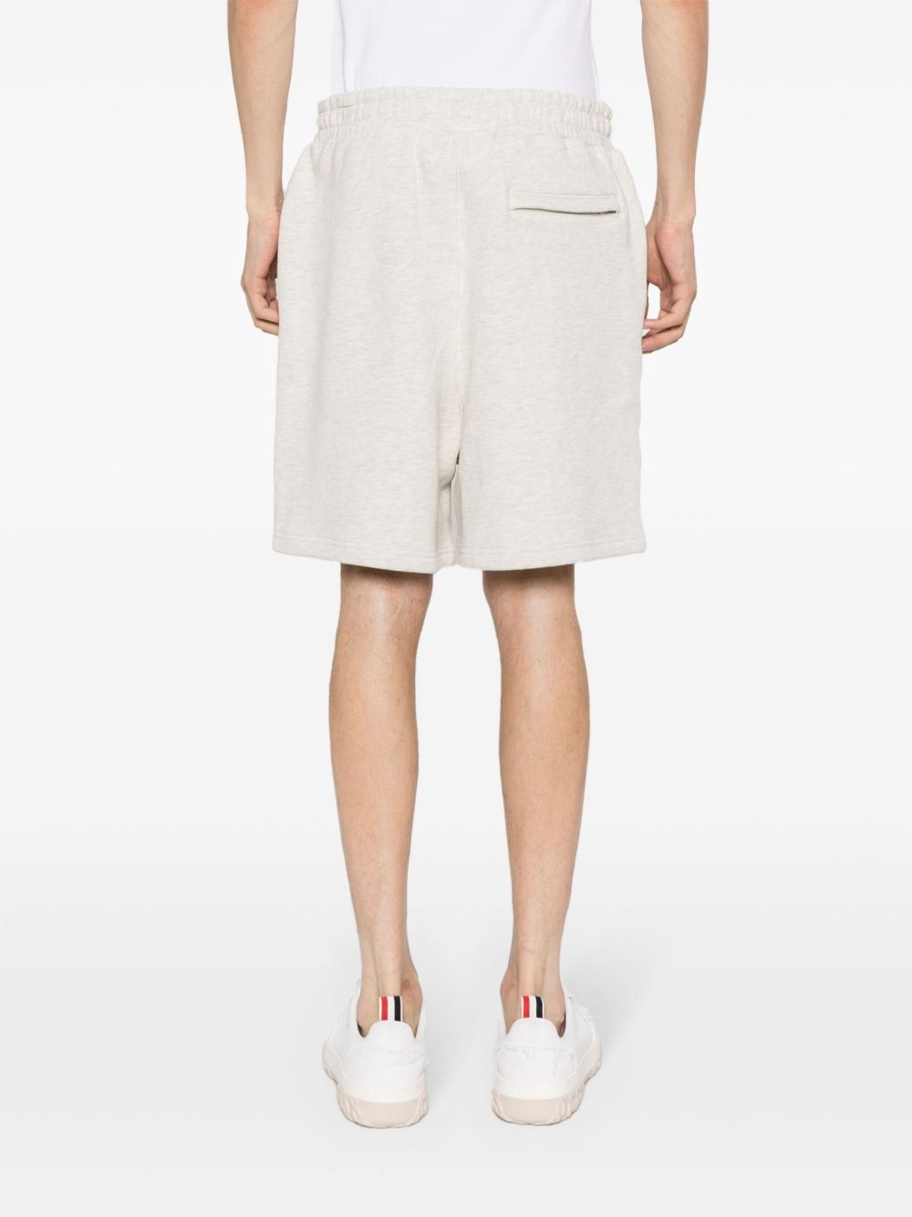 embroidered-logo cotton track shorts - 4