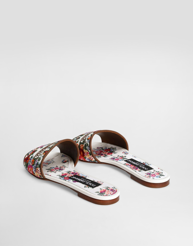 Dolce & Gabbana Nappa leather flat slippers with embroidery outlook