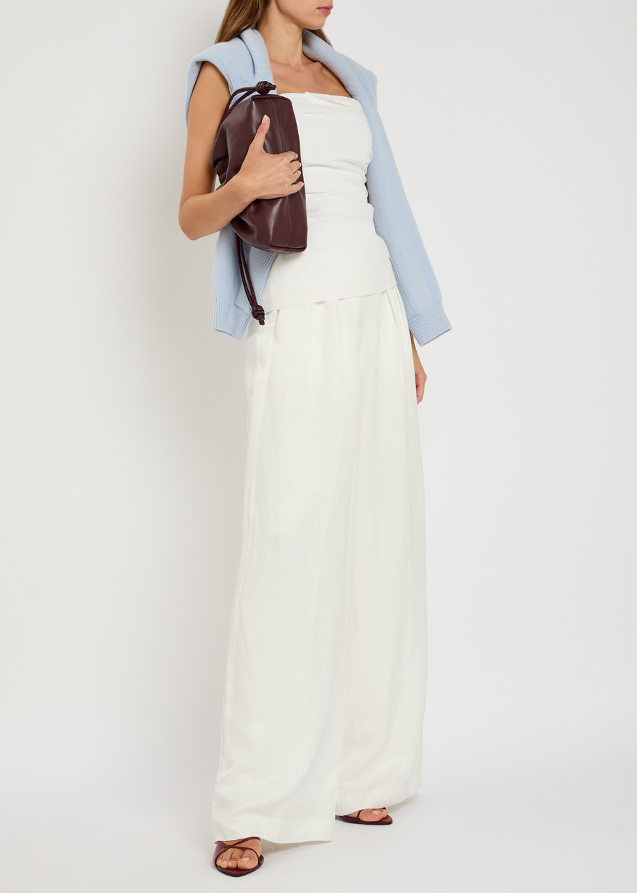 Anine Bing Lou Pleated Satin Trousers - 4