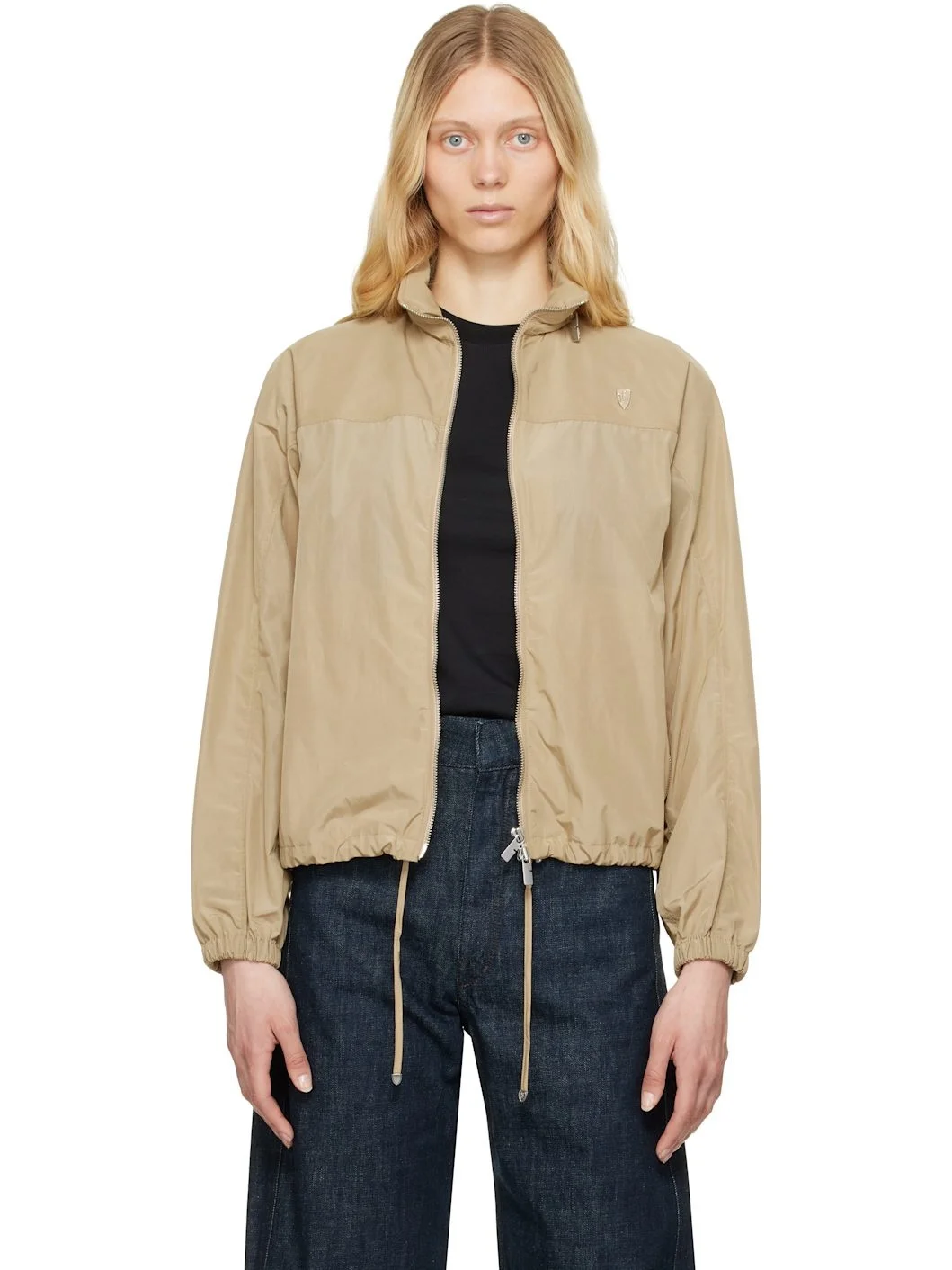 Beige Nylon Cotton Jacket - 1