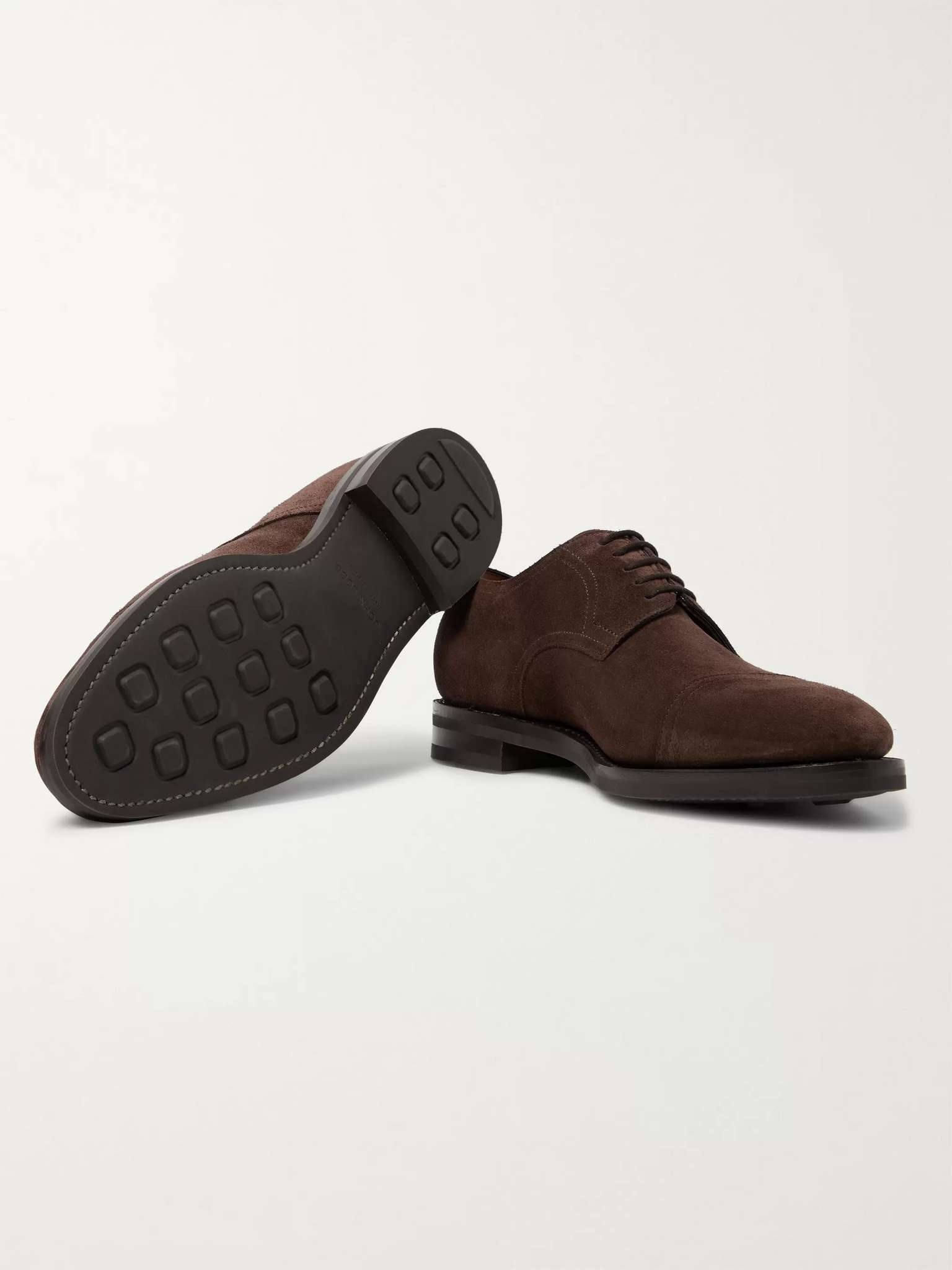 Cap-Toe Suede Derby Shoes - 7