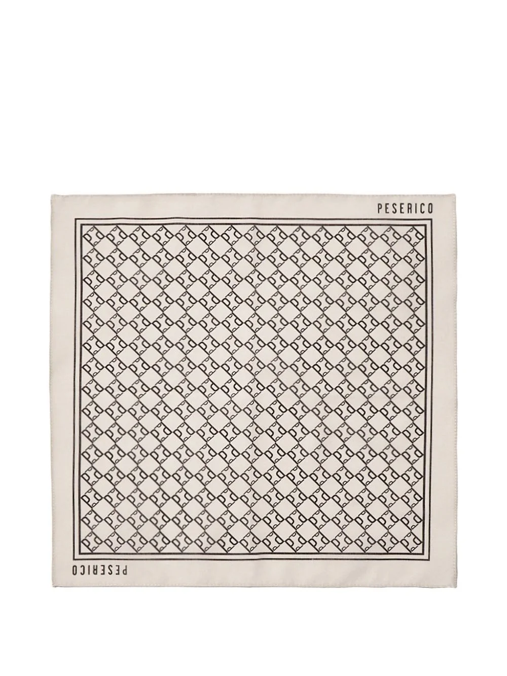 monogram-print pocket square - 1