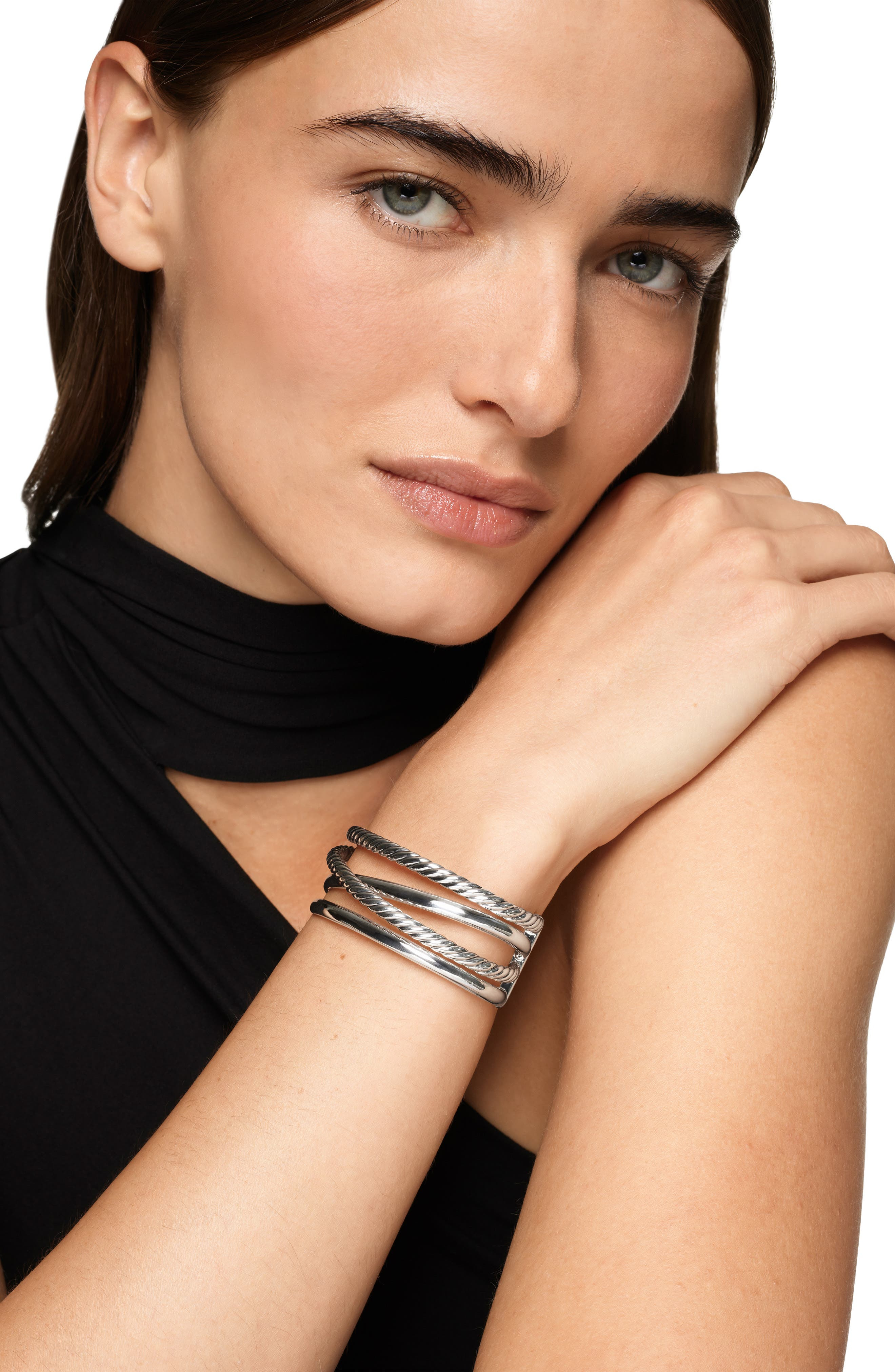 David Yurman Bold Crossover Multi Row Cuff Bracelet in Sterling Silver, 24.4mm at Nordstrom - 2