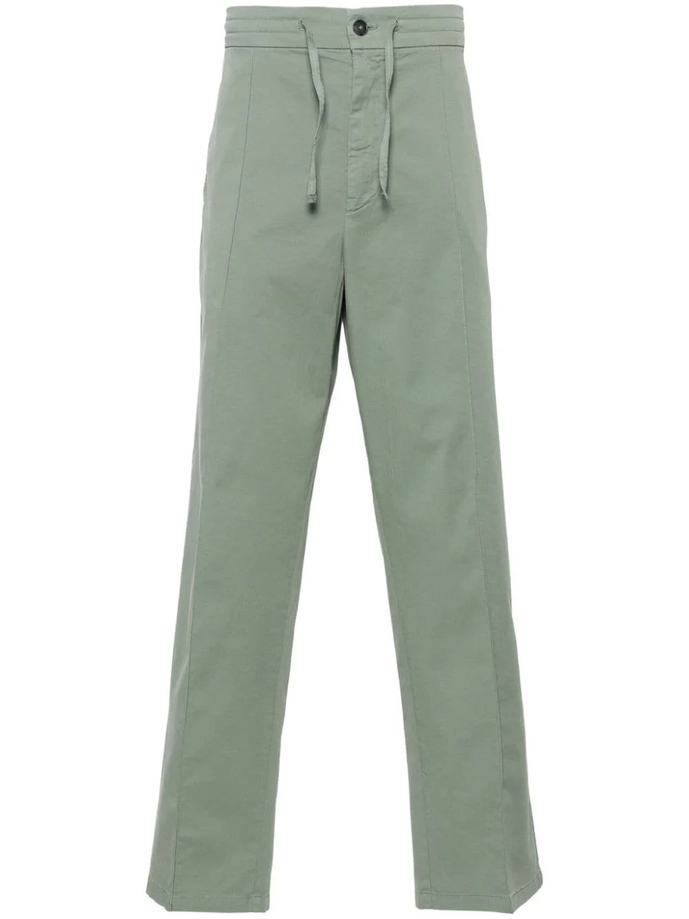 drawstring-waist straight-leg trousers - 1