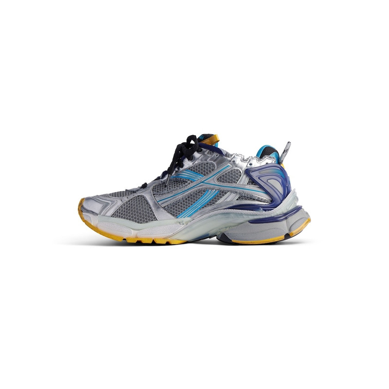 BALENCIAGA Men's Runner Sneaker in Grey/blue/orange/aqua outlook