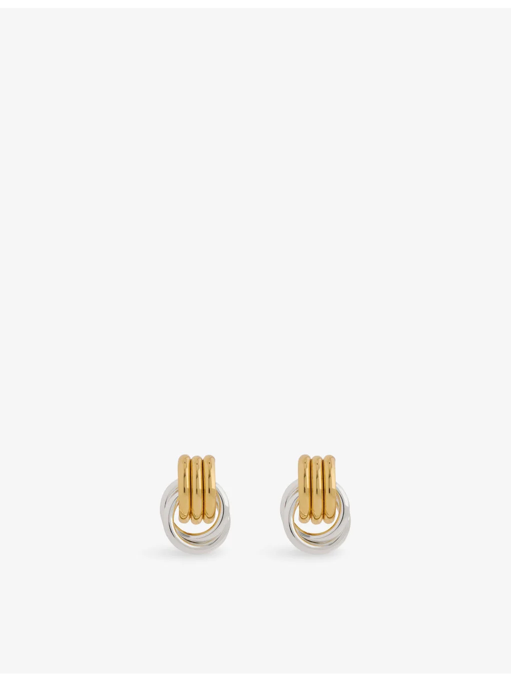 Mini Knot yellow-gold plated metal stud earrings - 1