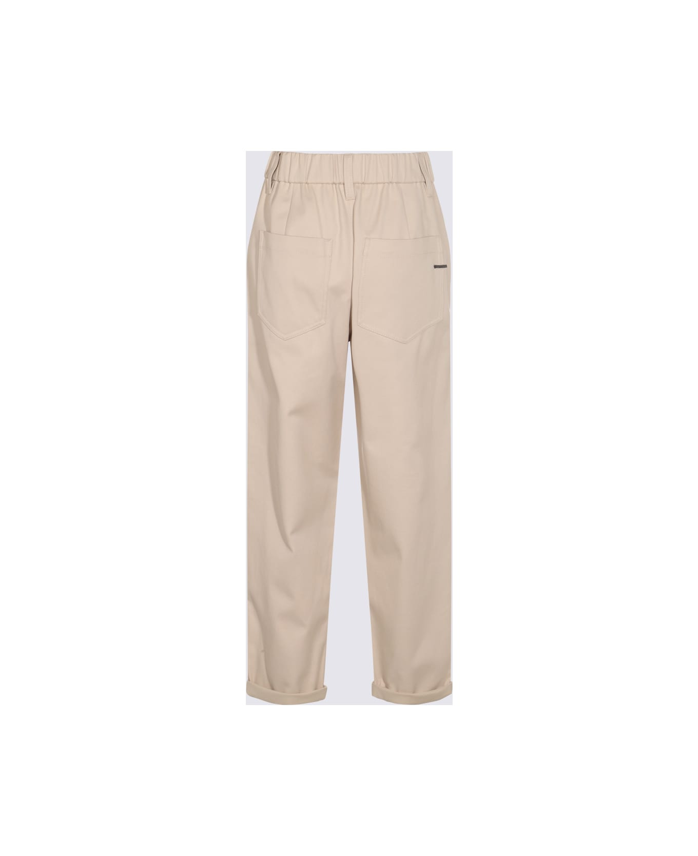 Beige Cotton Pants - 2
