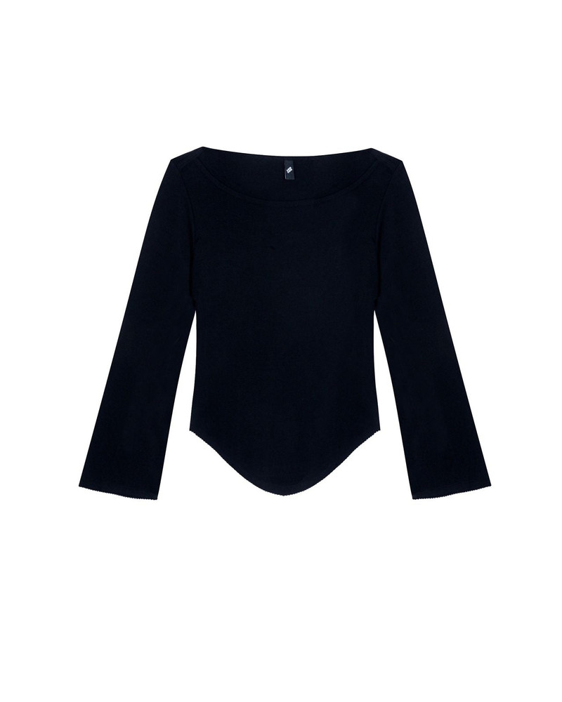 The Rina Long Sleeve: Cotton Jersey Black 1