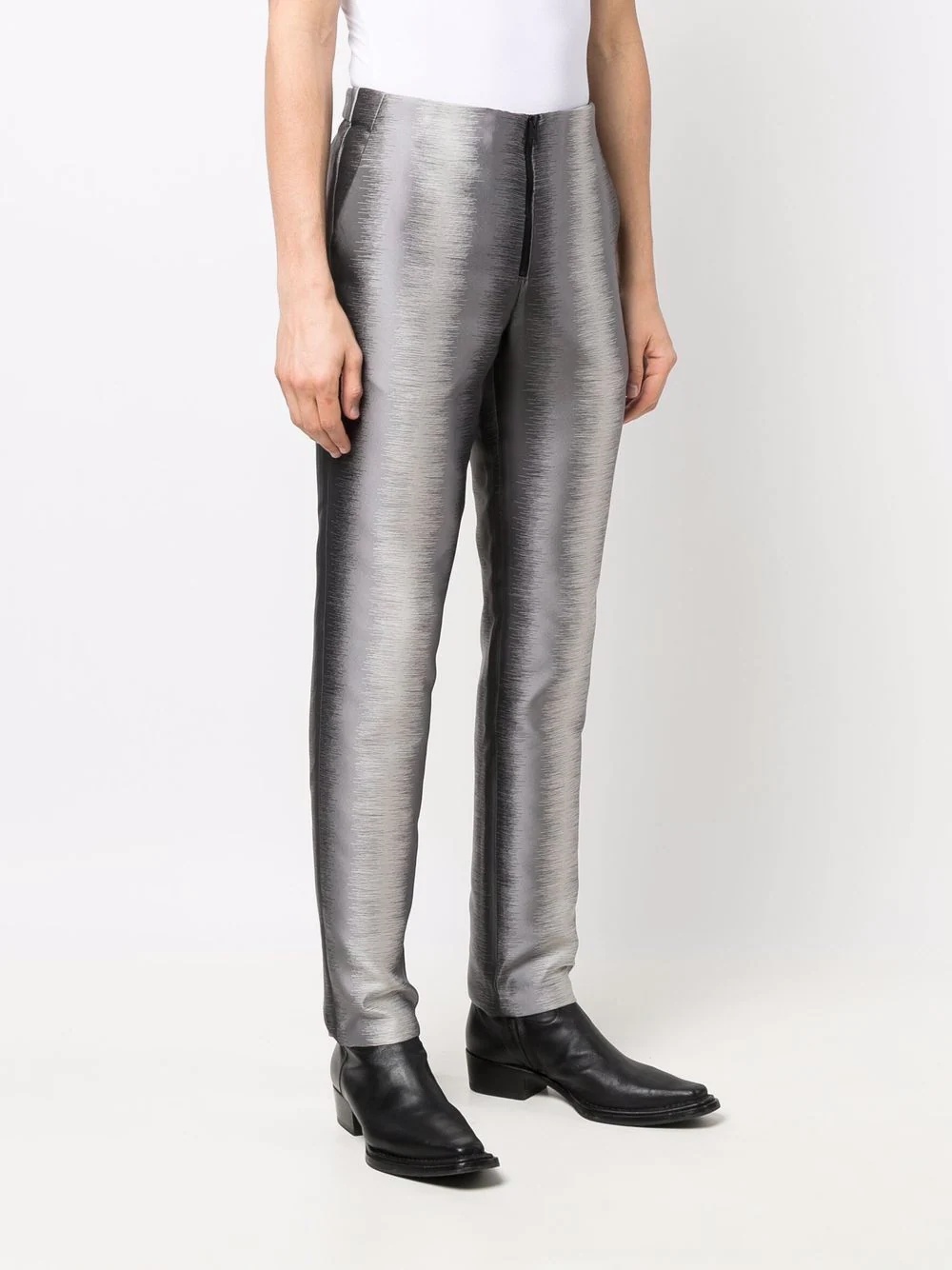 metallic-effect fitted trousers - 3