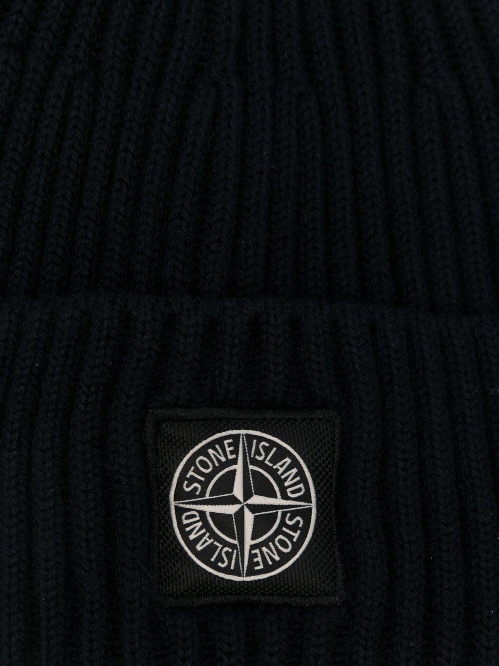 ribbed logo-patch beanie hat - 3