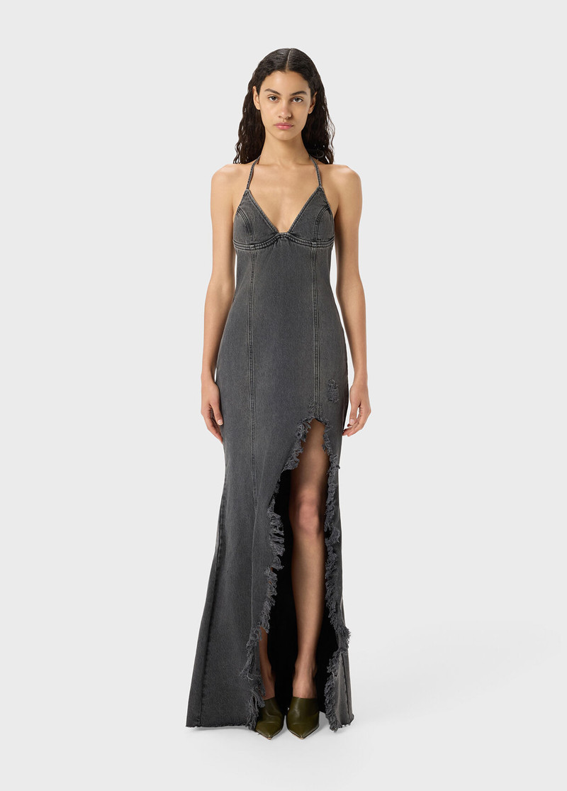 Blumarine LONG DENIM DRESS WITH SLIT outlook