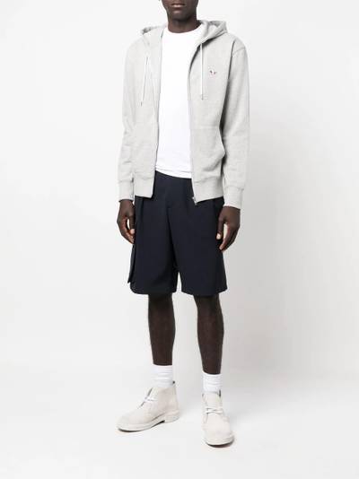 Maison Kitsuné logo-patch zip-up drawstring hoodie outlook