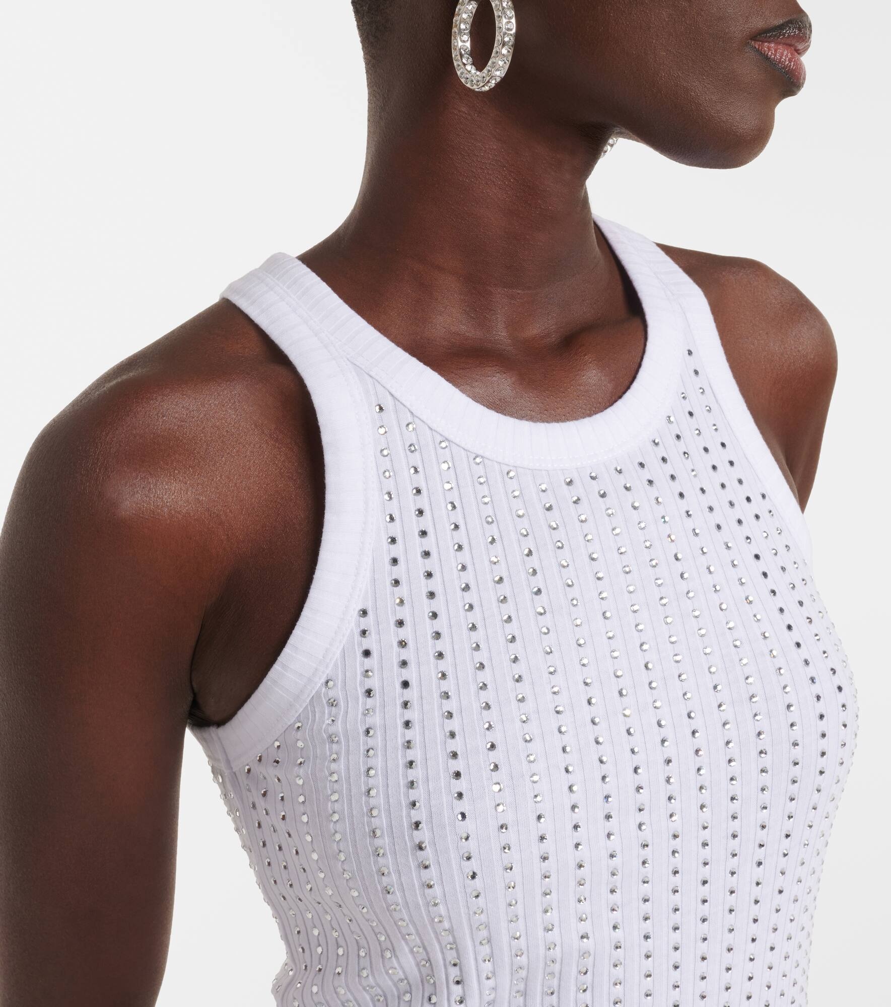 Embellished cotton jersey top - 5