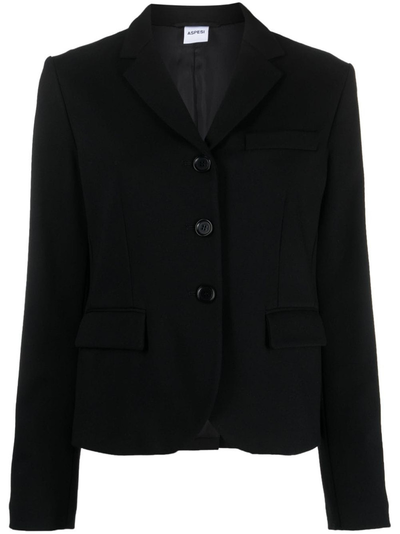 cropped three-button blazer 1