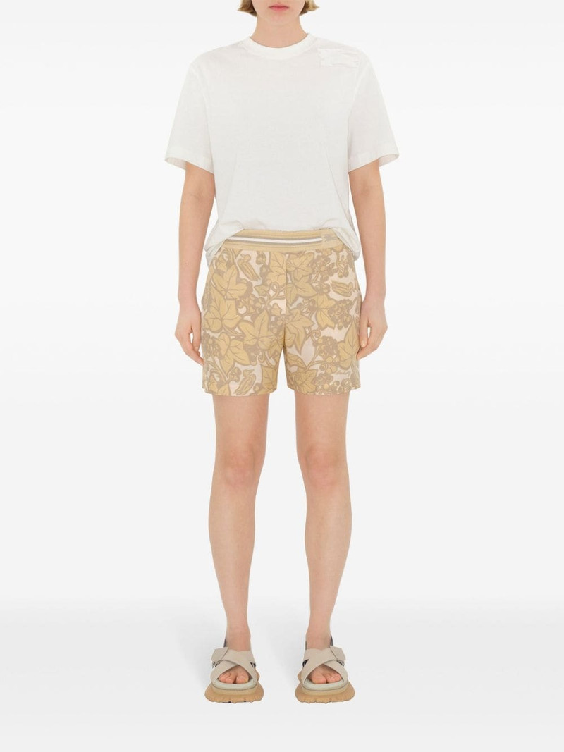 Burberry botanical-print silk shorts outlook