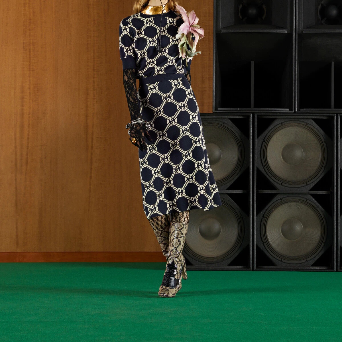 Reversible GG wool jacquard skirt - 7