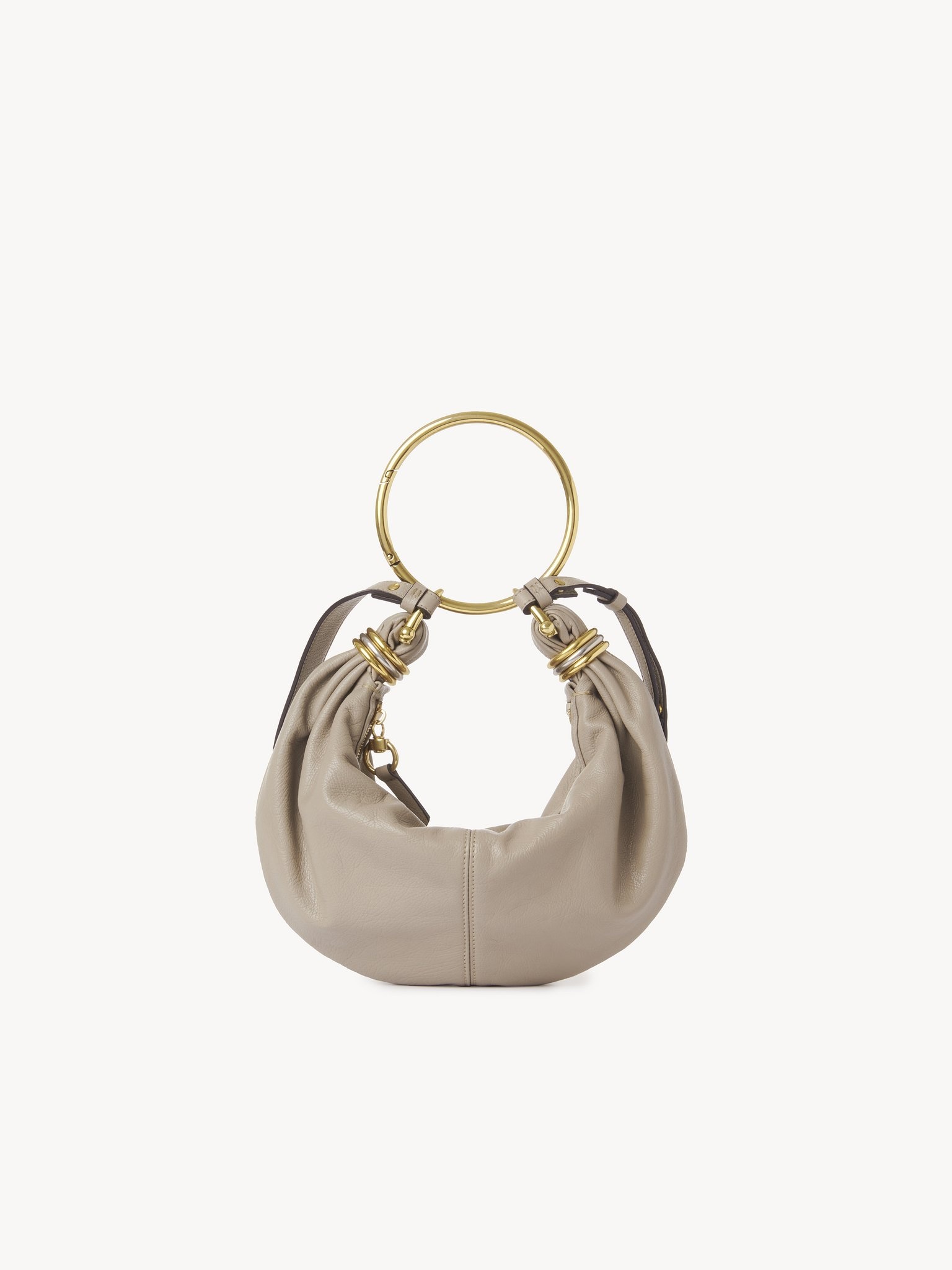SMALL BRACELET HOBO BAG IN GRAINED LEATHER - 5