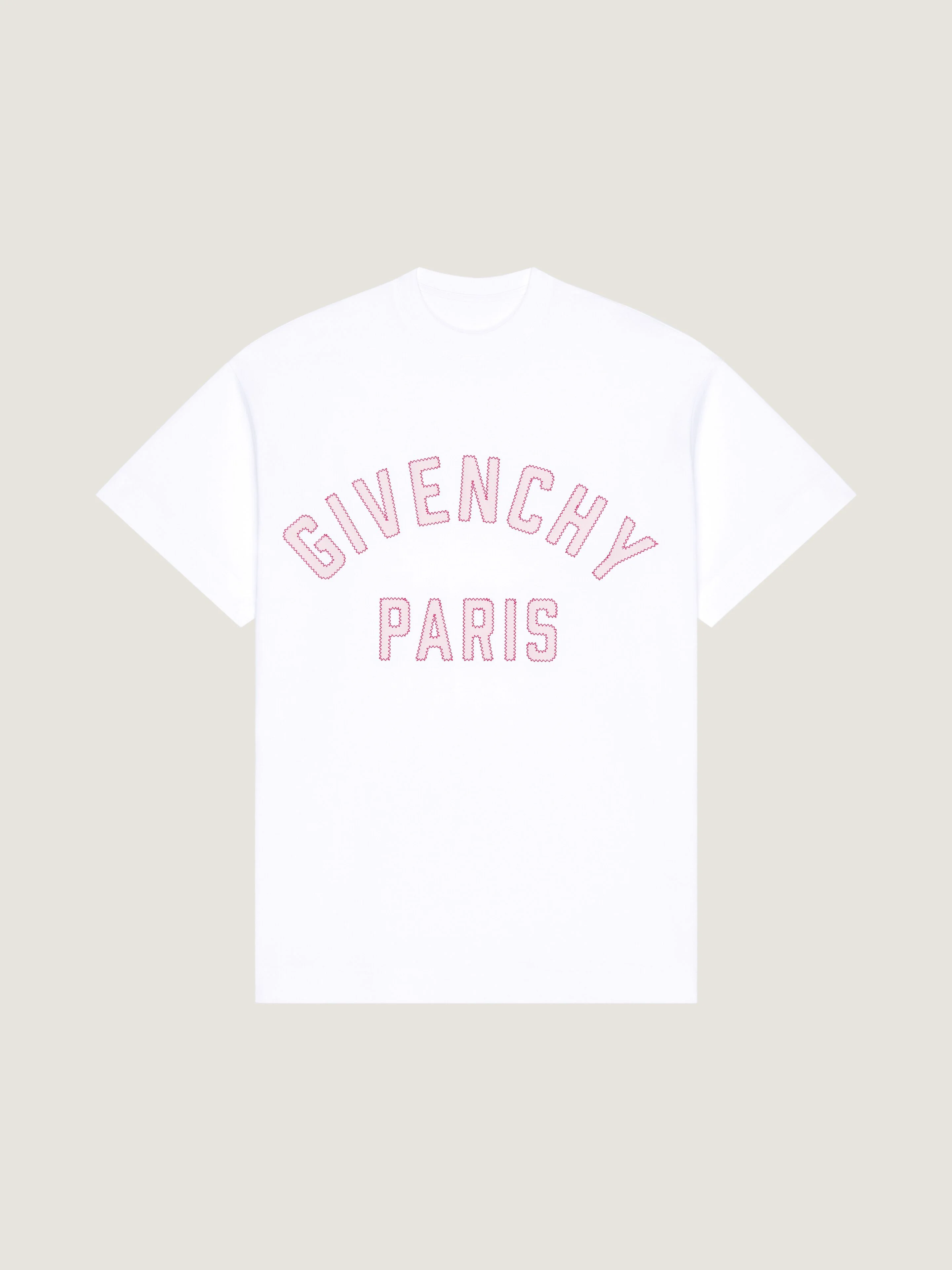 T-SHIRT IN COTTON WITH GIVENCHY PARIS EMBROIDERY - 1