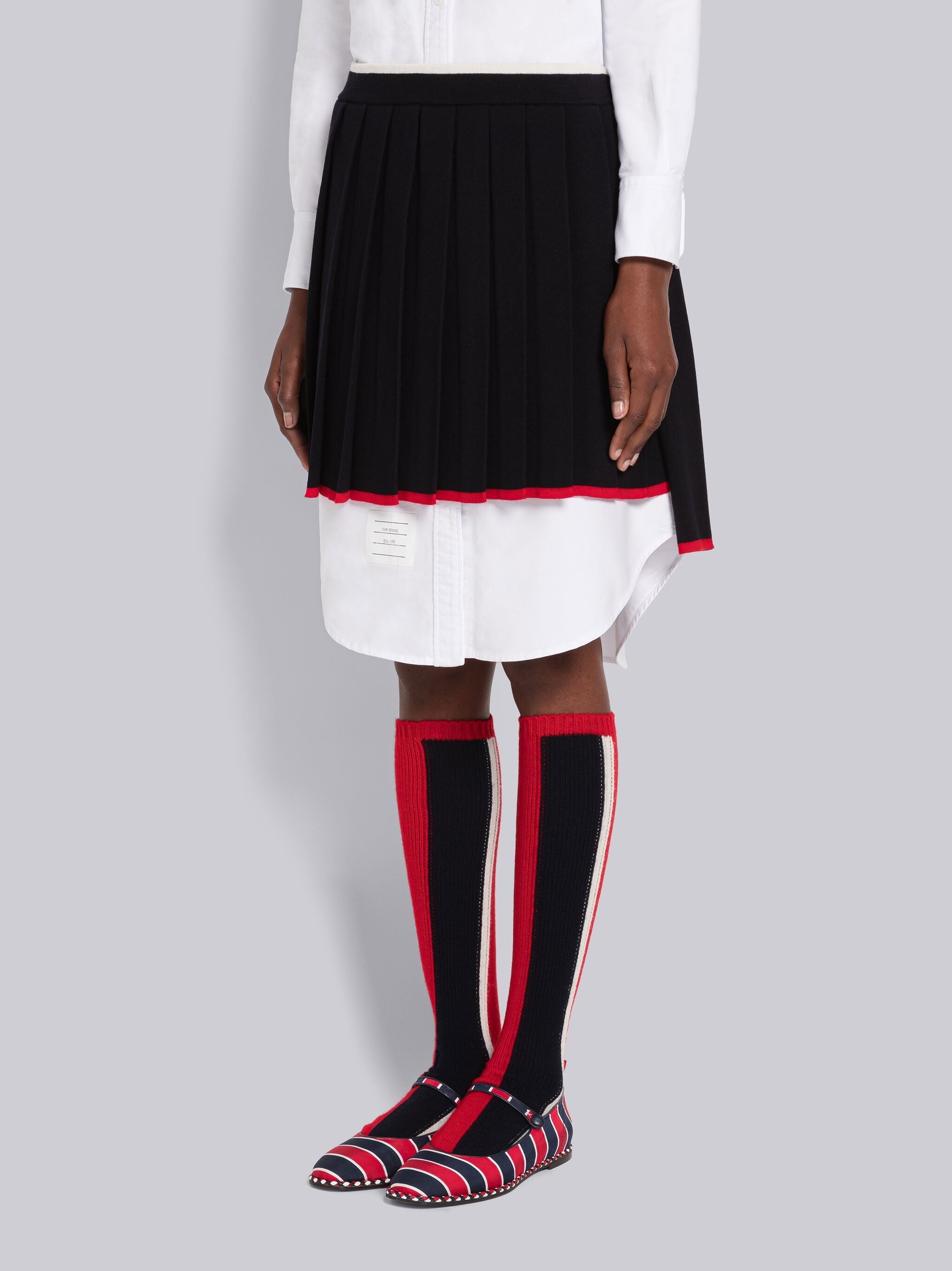 Milano Stitch Merino Tipping Pleated Mini Skirt - 2