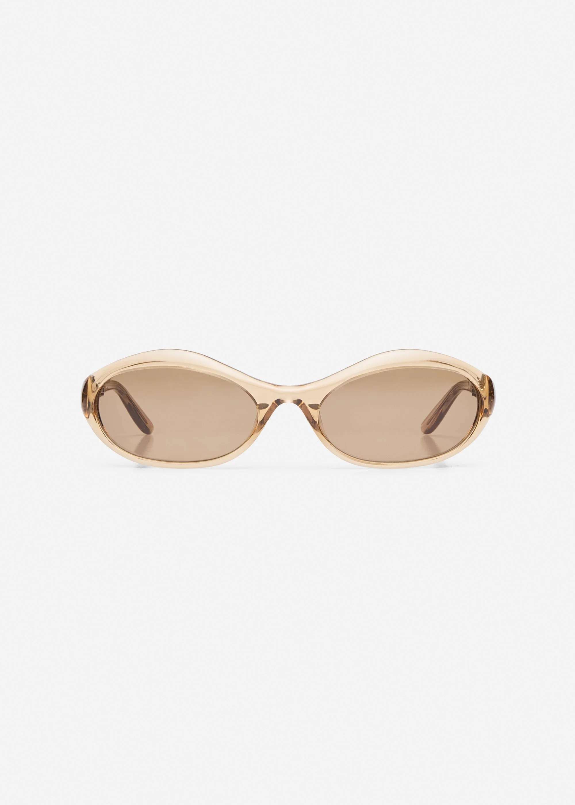 Oval sunglasses in beige - 1