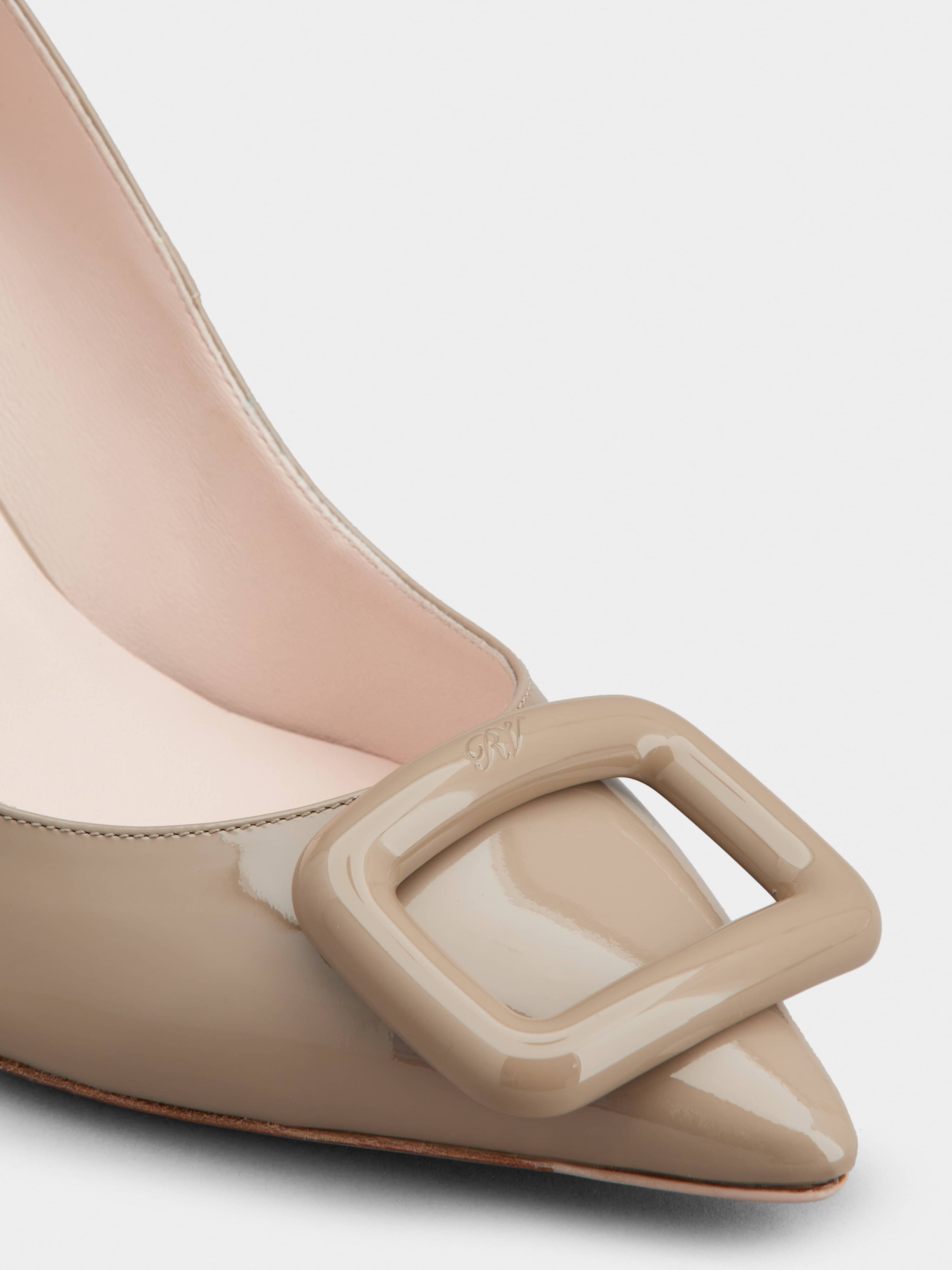Viv' Choc Lacquered Buckle Pumps in Patent Leather - 3
