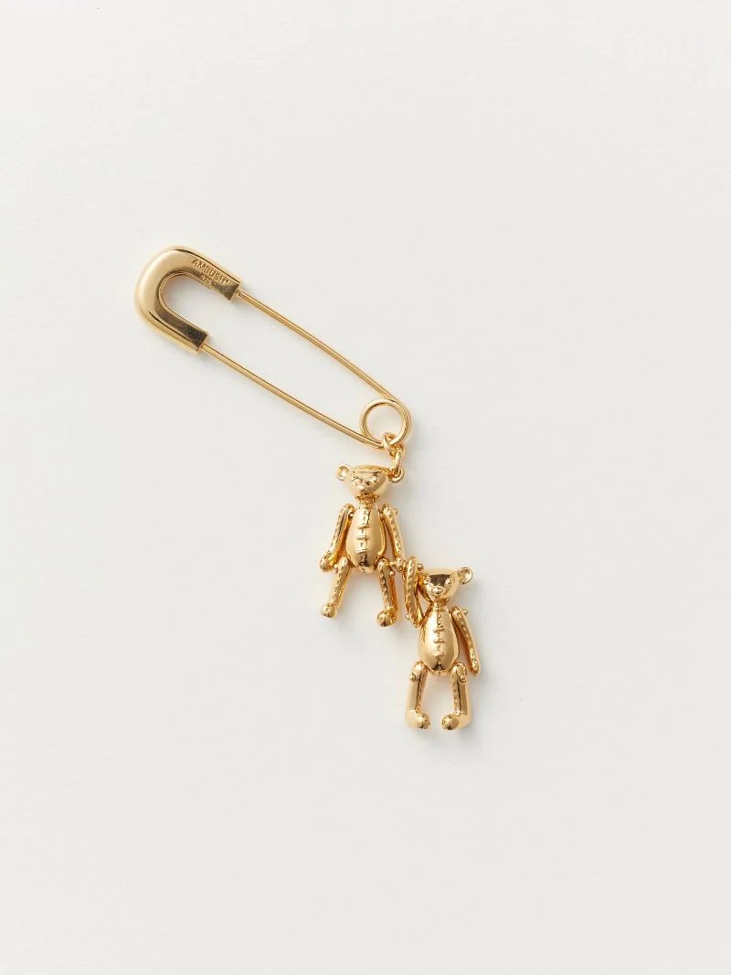 TWO TEDDY BEARS CHARM EARRING - 1