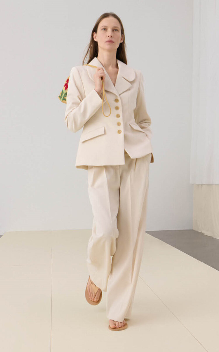 Adrienna Crepe Blazer off-white - 2