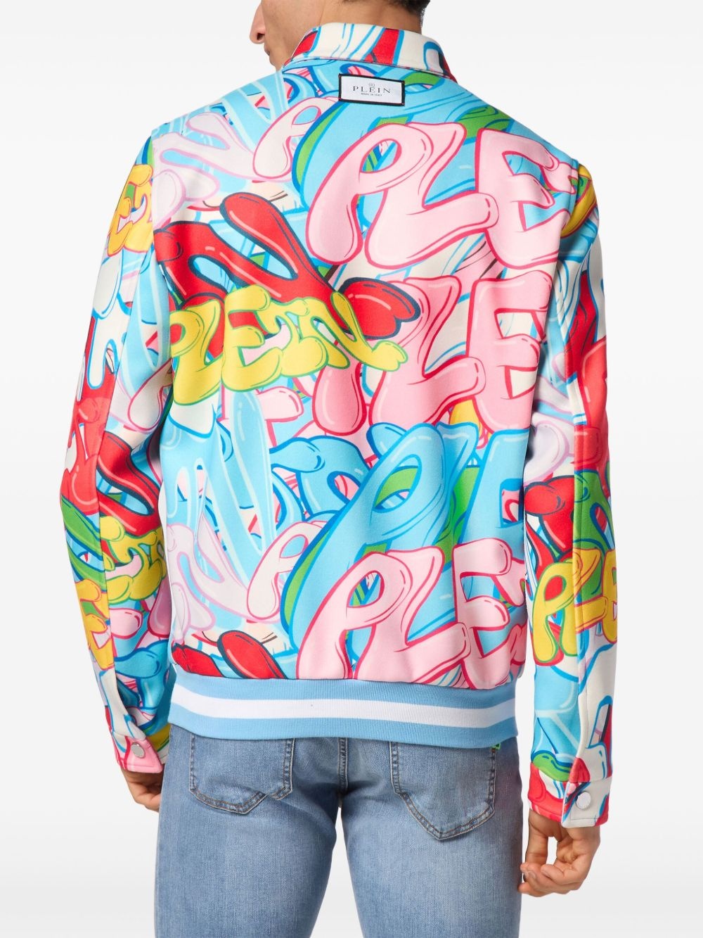 graffiti-print shirt jacket - 3