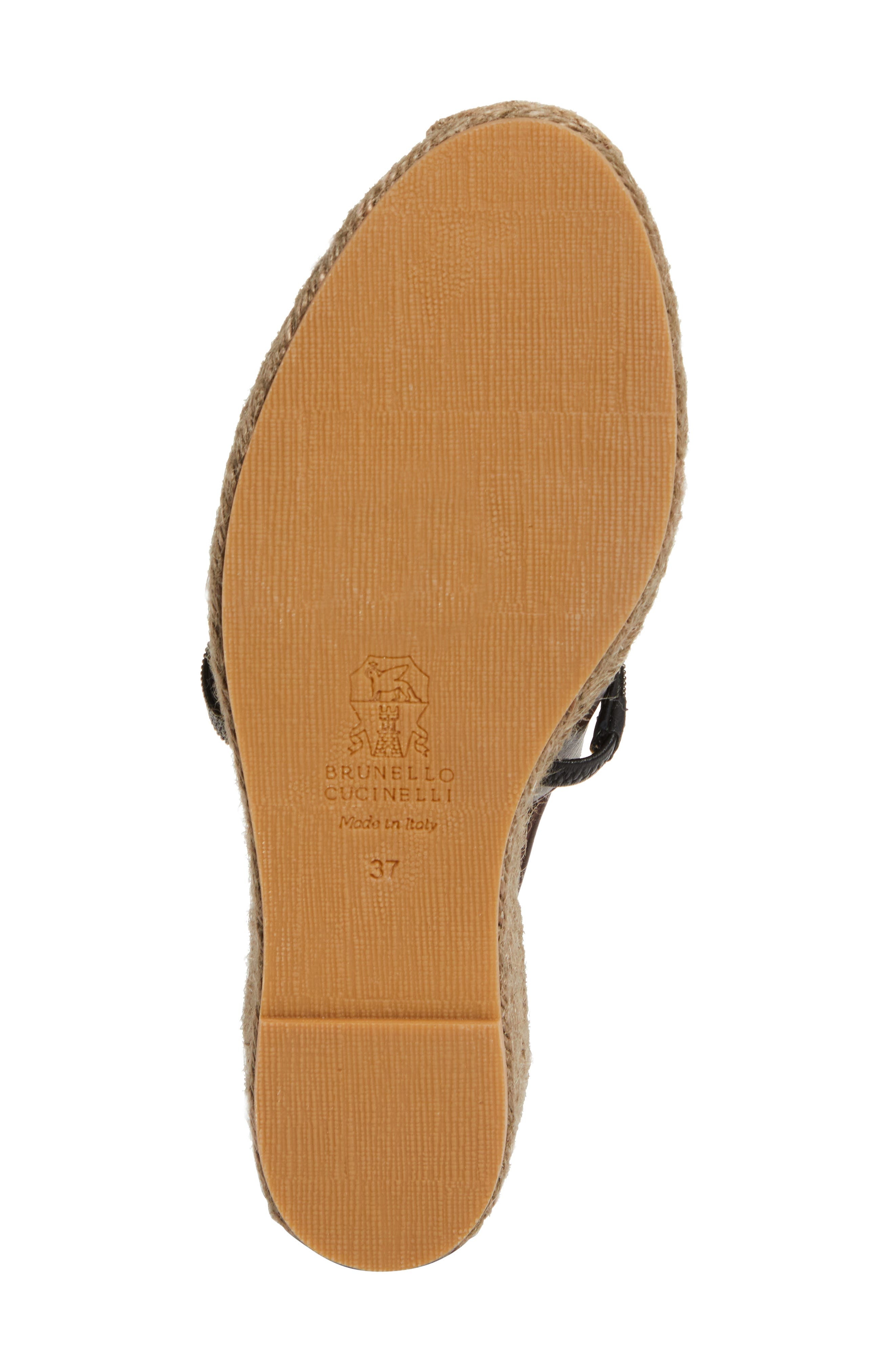 Brunello Cucinelli Monili Strap Espadrille Wedge Slingback Pump in C9122 Cacao at Nordstrom - 4