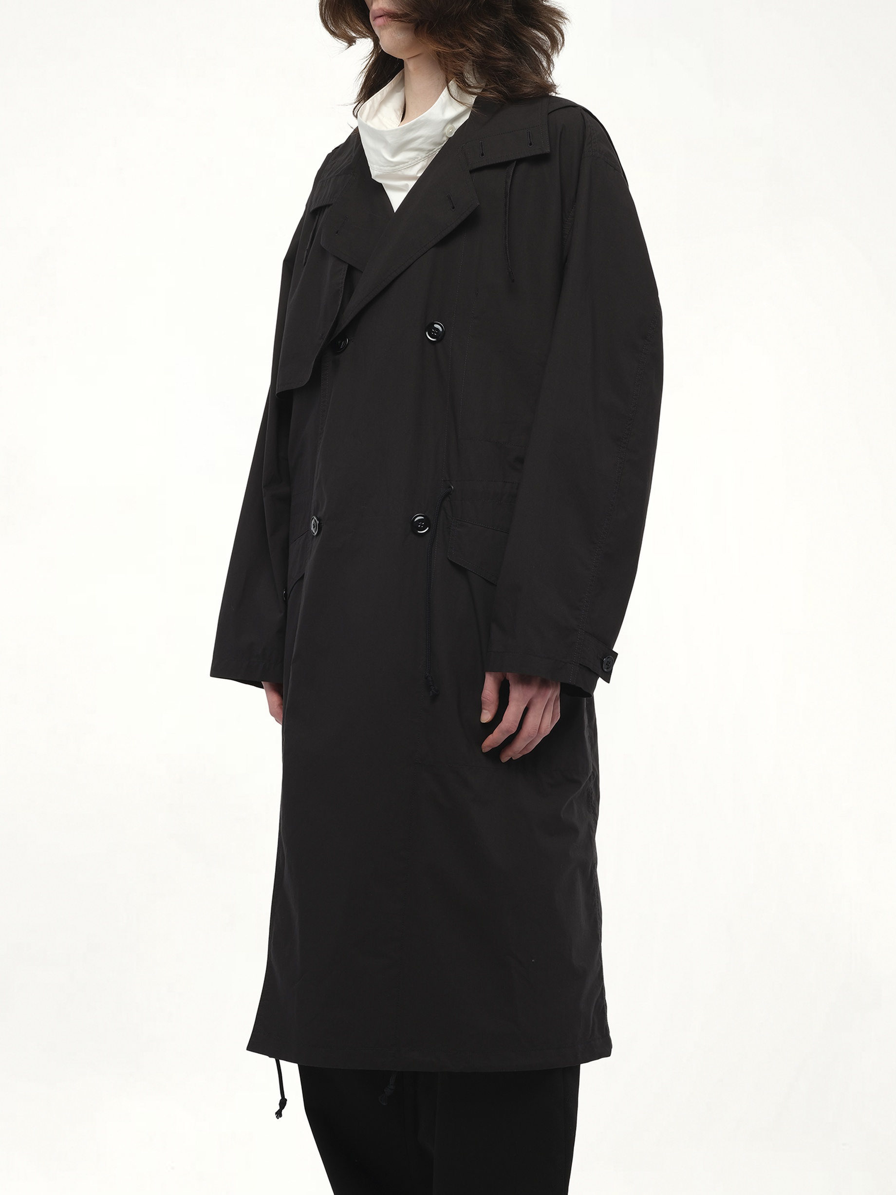Light Hooded Trench in Black - 2