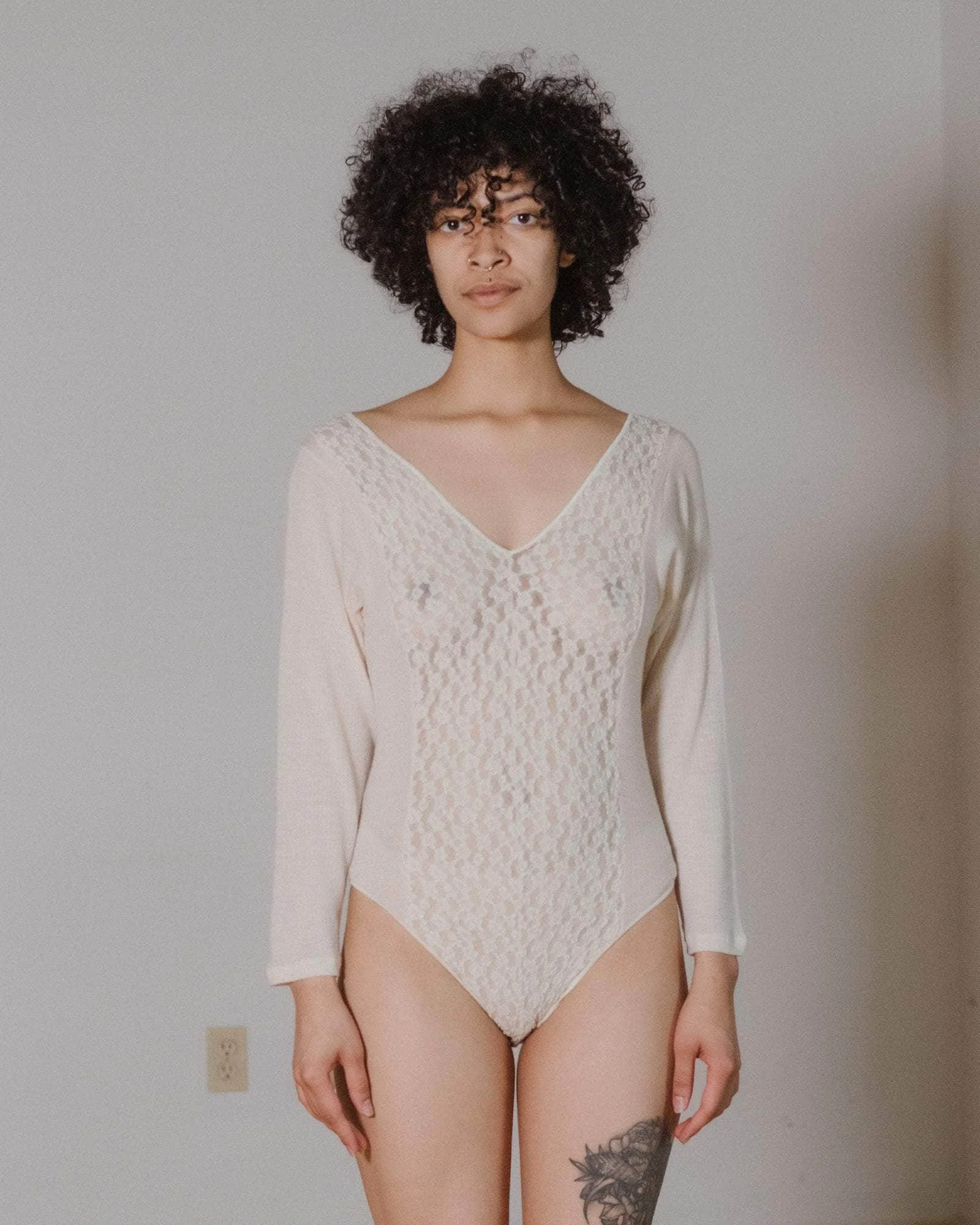 Crescent Long Sleeve Body - Organic Cotton Lace - 1