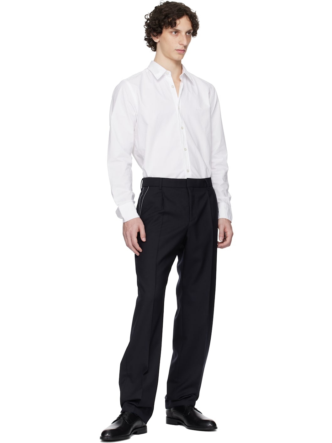 White Regular-Fit Cotton Poplin Shirt - 5