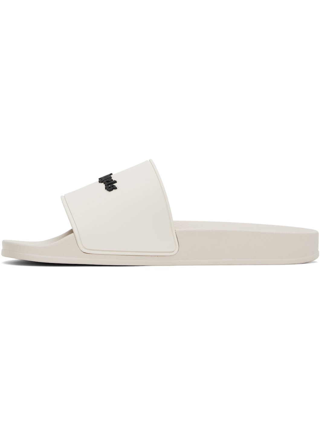 Beige Logo Pool Slides - 3