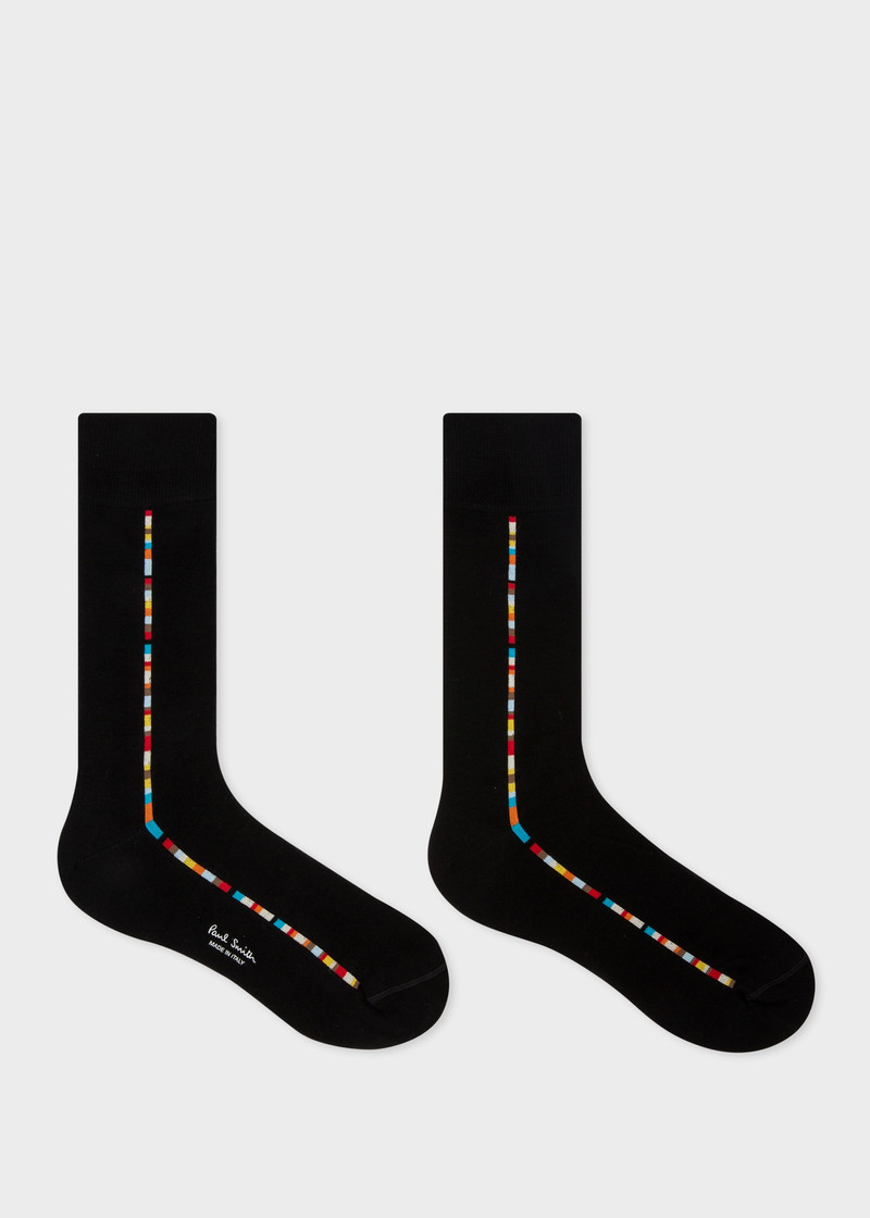 Paul Smith Black 'Signature Stripe' Central Trim Socks outlook