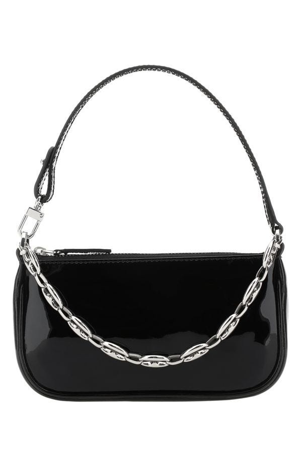 Black leather mini Rachel handbag - 1