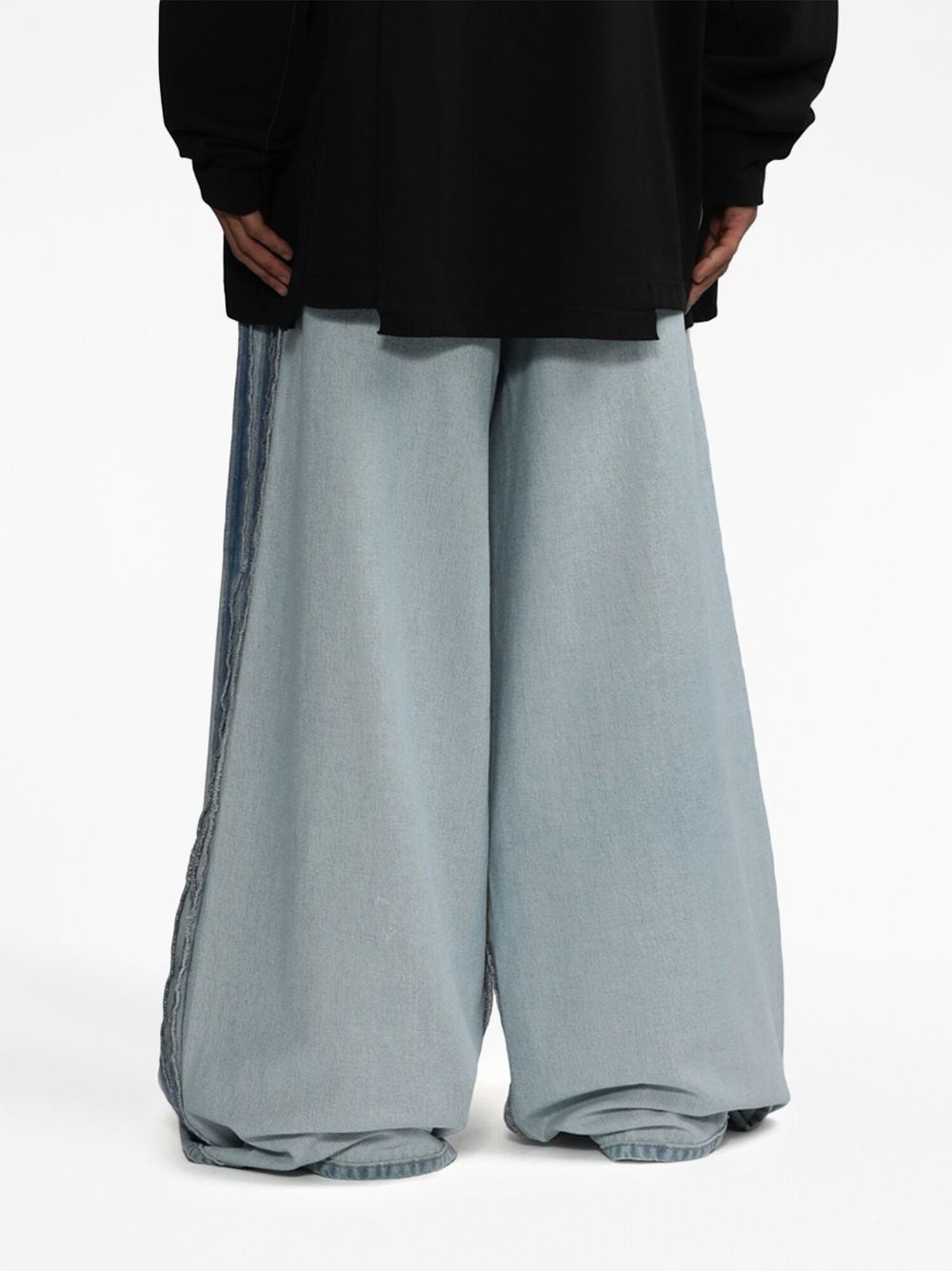 inside-out wide-leg jeans - 4