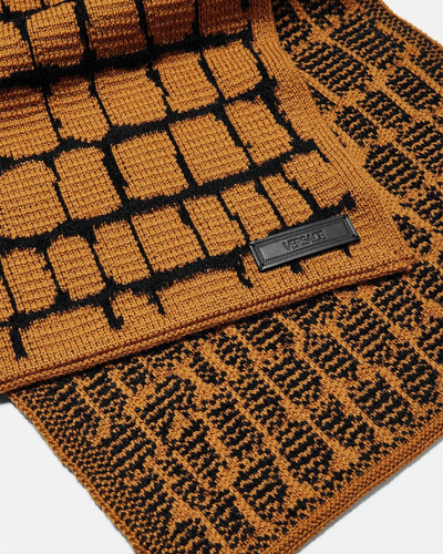 VERSACE Croc-Effect Chenille Jacquard Scarf outlook