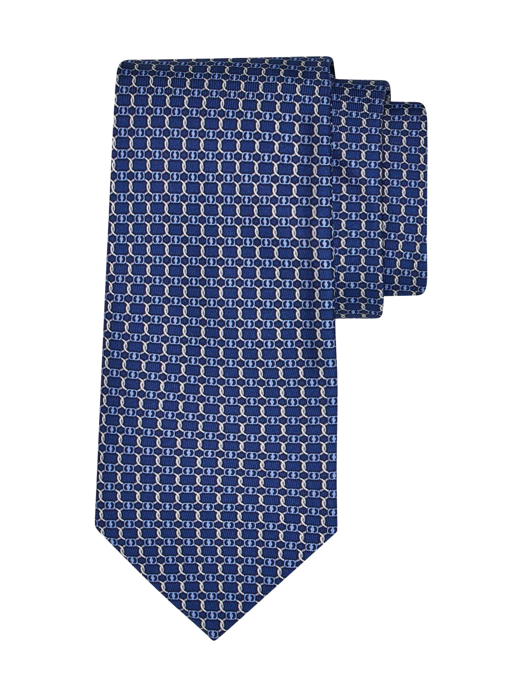 Men's Aida Silk Tie - Navy Azzurro - 1